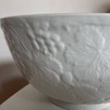 Burleigh Davenport English earthenware salad bowl with vine leaf and strawberry relief