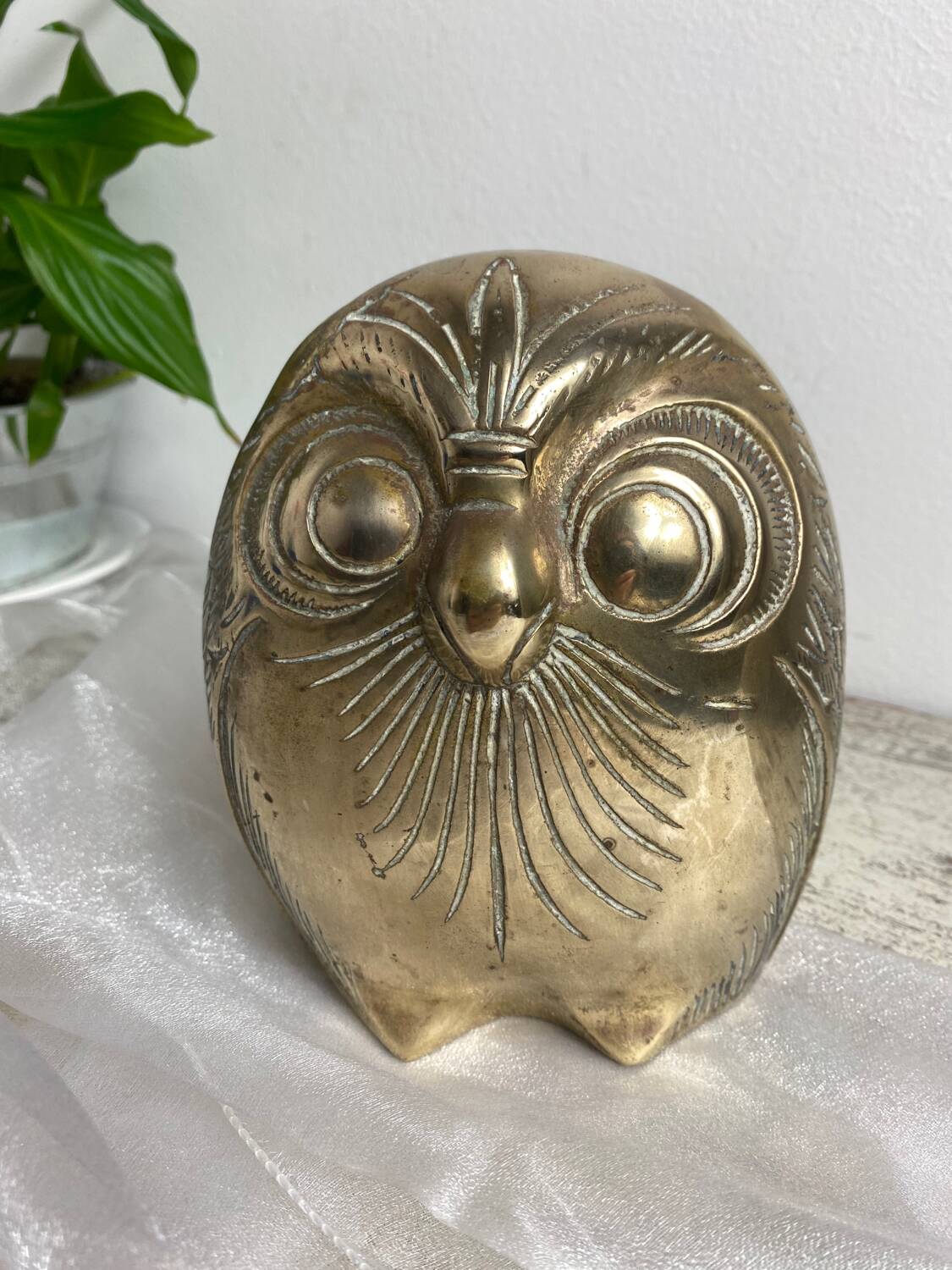 Large brass owl