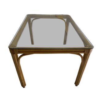 Bamboo and glass table