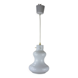 Vintage white opaline glass pendant light.
