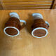 Pair of vintage revol barrel-shaped ceramic jugs 0.25l