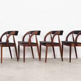 Lot de 4 chaises en teck, design danois, années 1970, Danemark