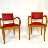 Pair of 50s Red Bridge Armchairs
