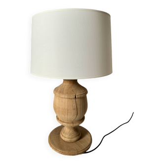 Turned oak lamp