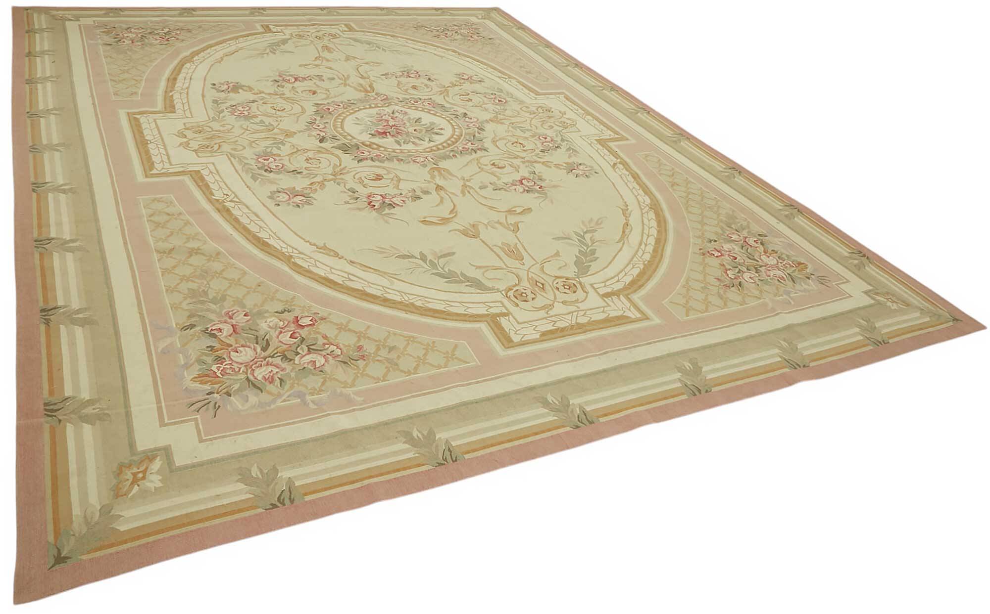 Handmade European Vintage Aubusson Kilim 307 cm x 429 cm