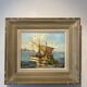 Old painting, Marine, signed B Franco, 50s/70s