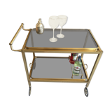Desserte bar vintage two brass trays