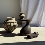 Sexy Neck - Solid wood (monoxyle) brown side table