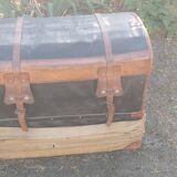 Large travel trunk with its cover