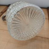 Antique pewter and glass carafe