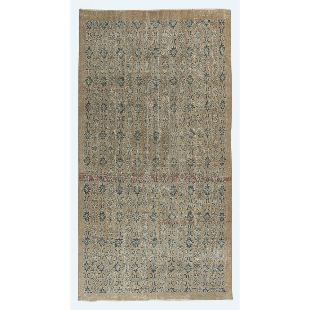 Vintage Handmade Turkish Area Rug for Living Room Decor