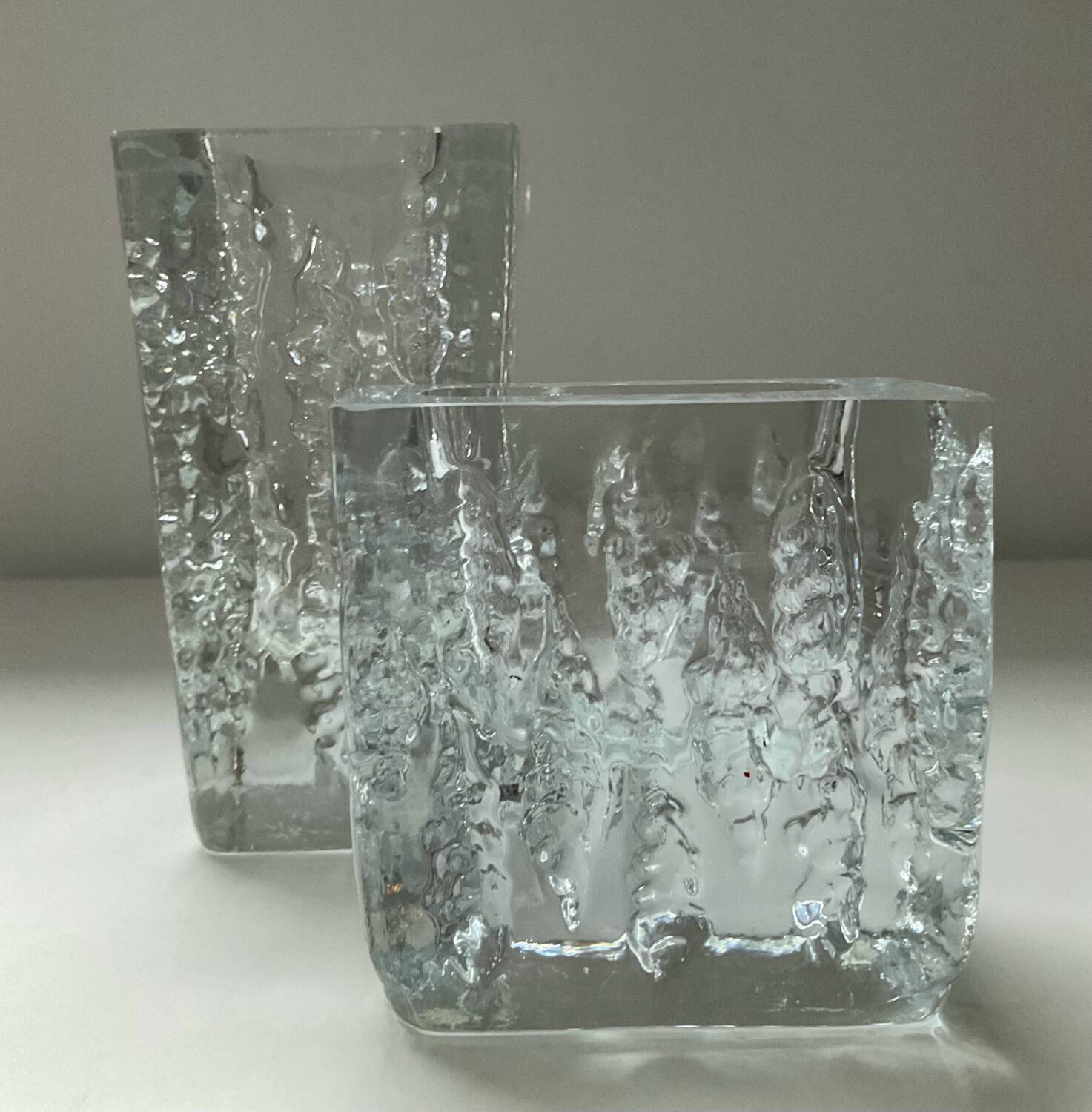 Duo of brutalist vases by Kurt Wokan from the 60s-70s