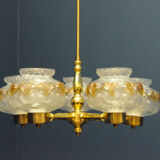 Scandinavian chandelier polished brass