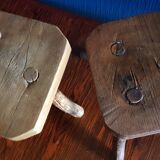 Pair of tripod stool of brutalistic milking
