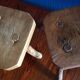 Pair of tripod stool of brutalistic milking