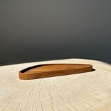 Trio of rounded triangular shaped trays or cups in monoxyl teak