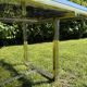 Vintage design dining table in smoked glass & chrome metal