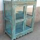 Blue wooden showcase