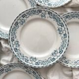 6 flat plates in iron earth “Athens” Saint Amand and Hamage