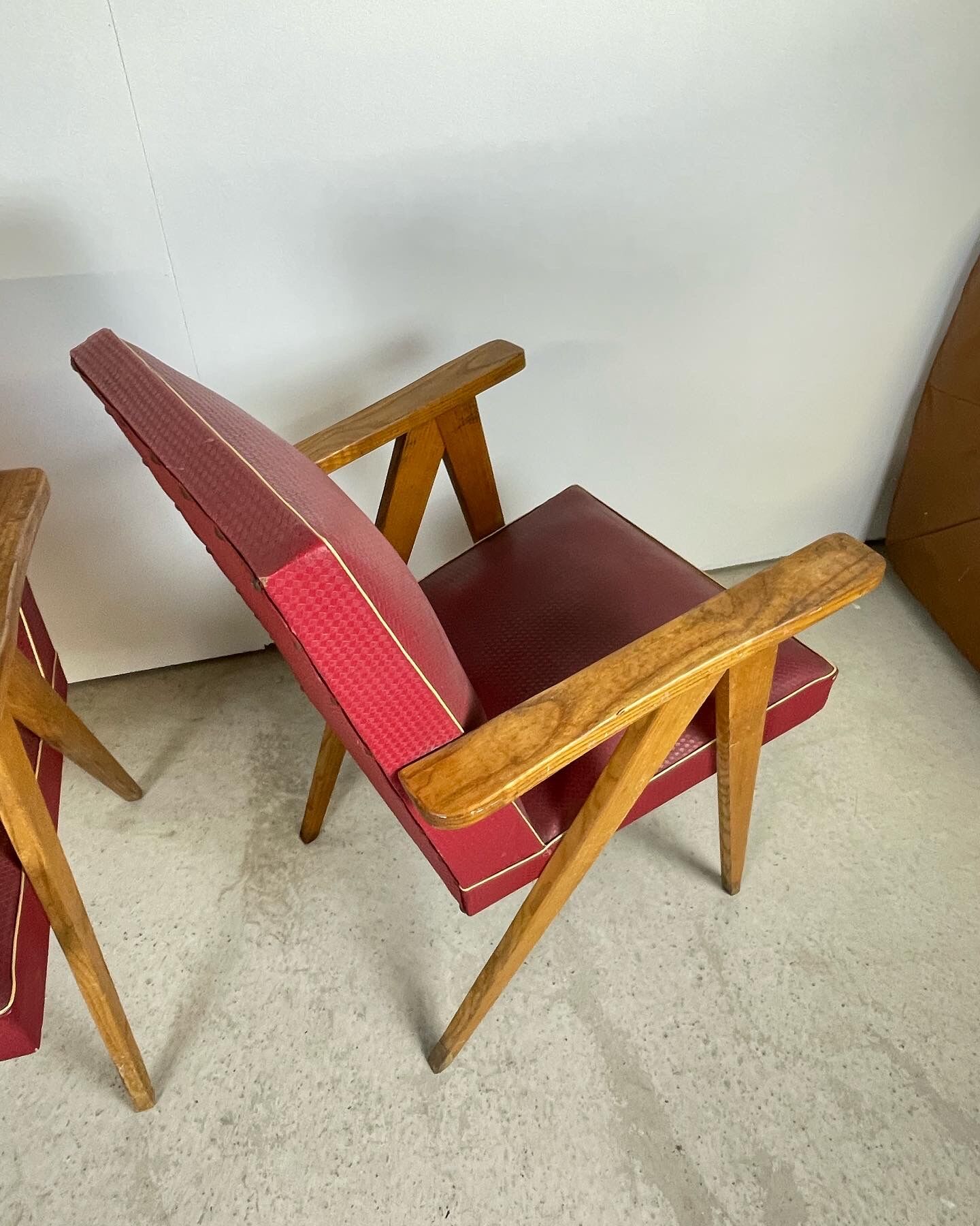 Paire de fauteuil 1950 pieds compas