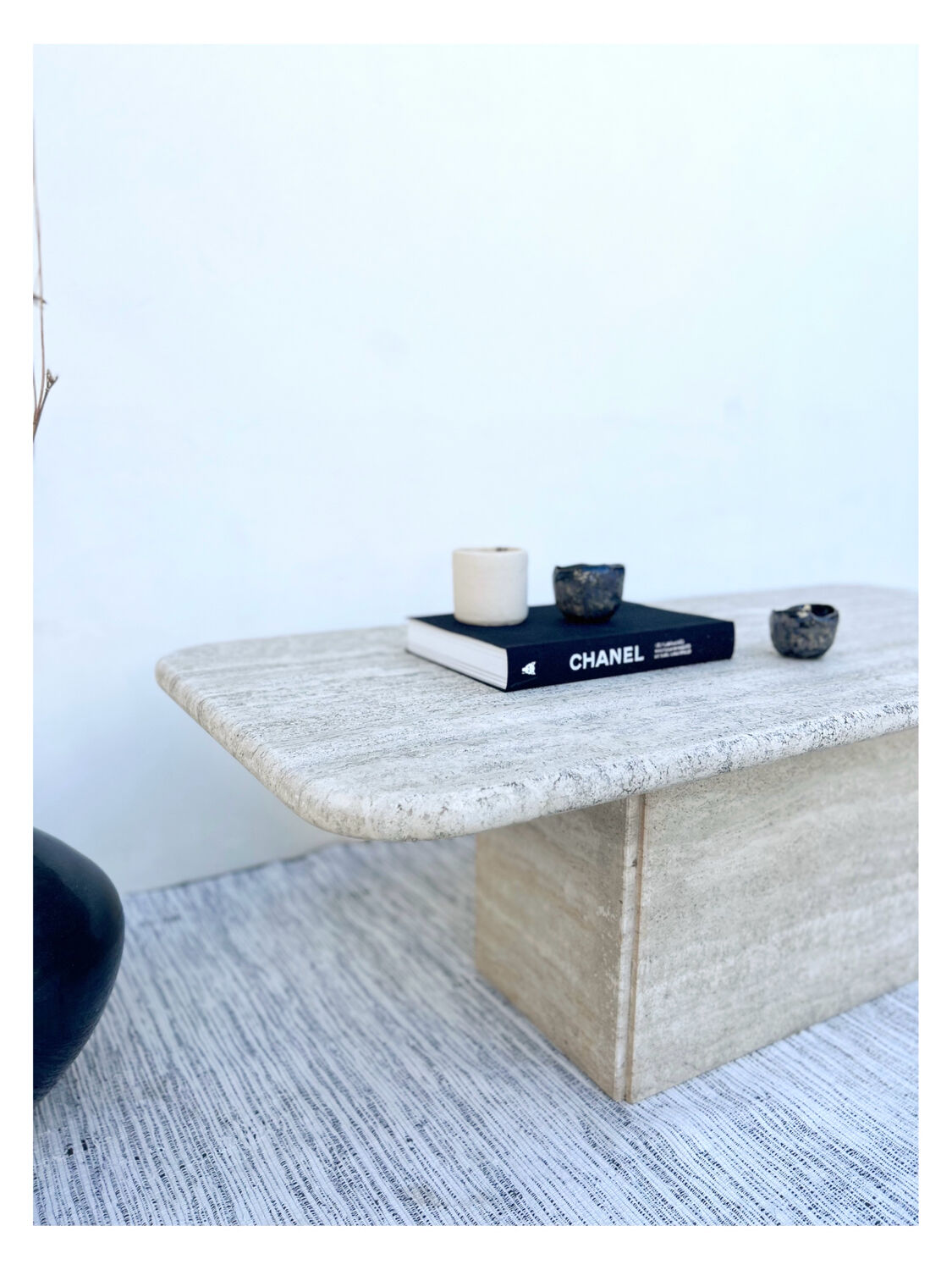 Travertine coffee table