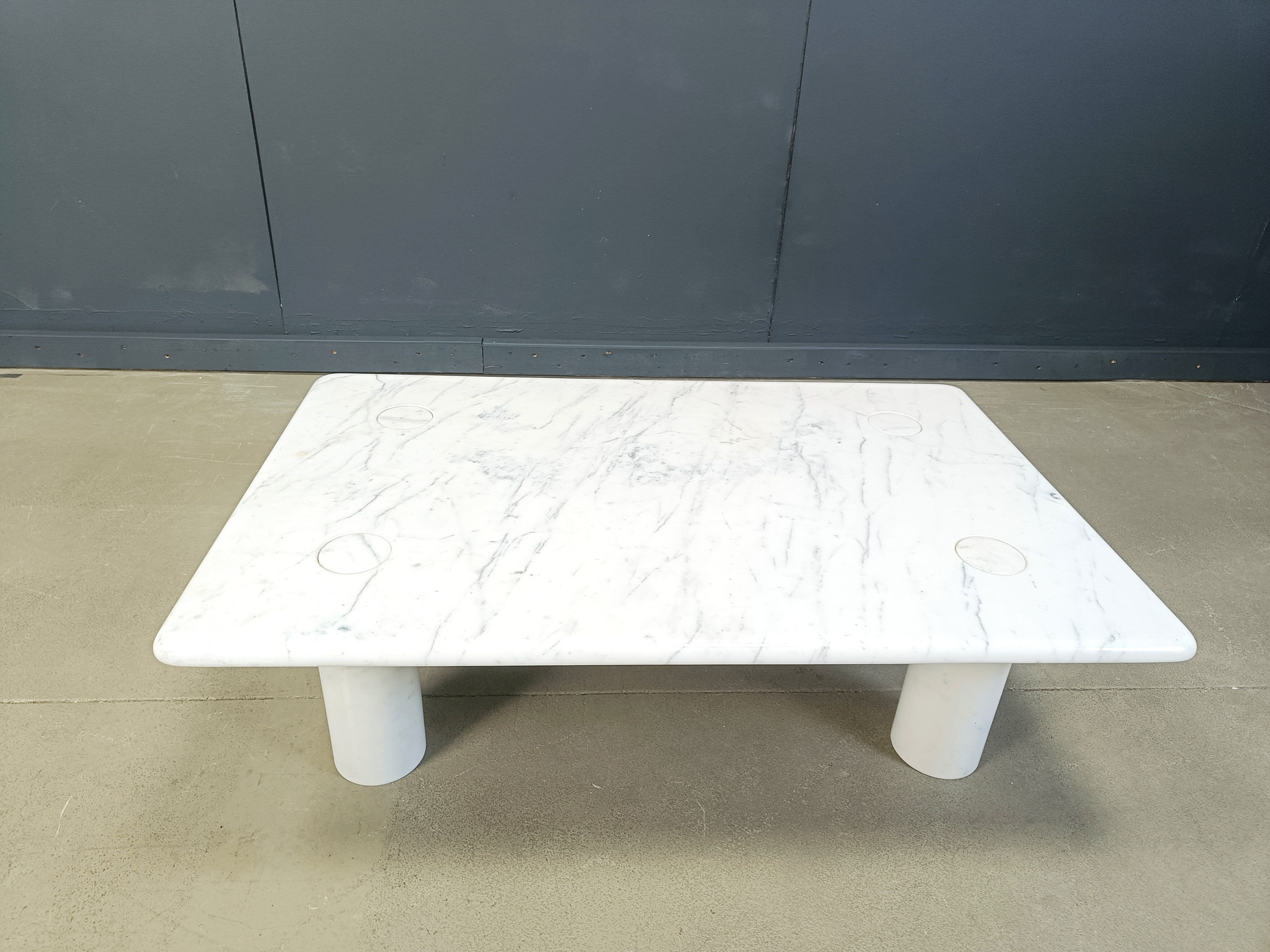 Angelo Mangiarotti carrara marble coffee table for Up&Up, Italy