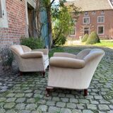 Pair of art deco shell armchairs