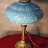 Bronze and blue opaline lamp 42x24