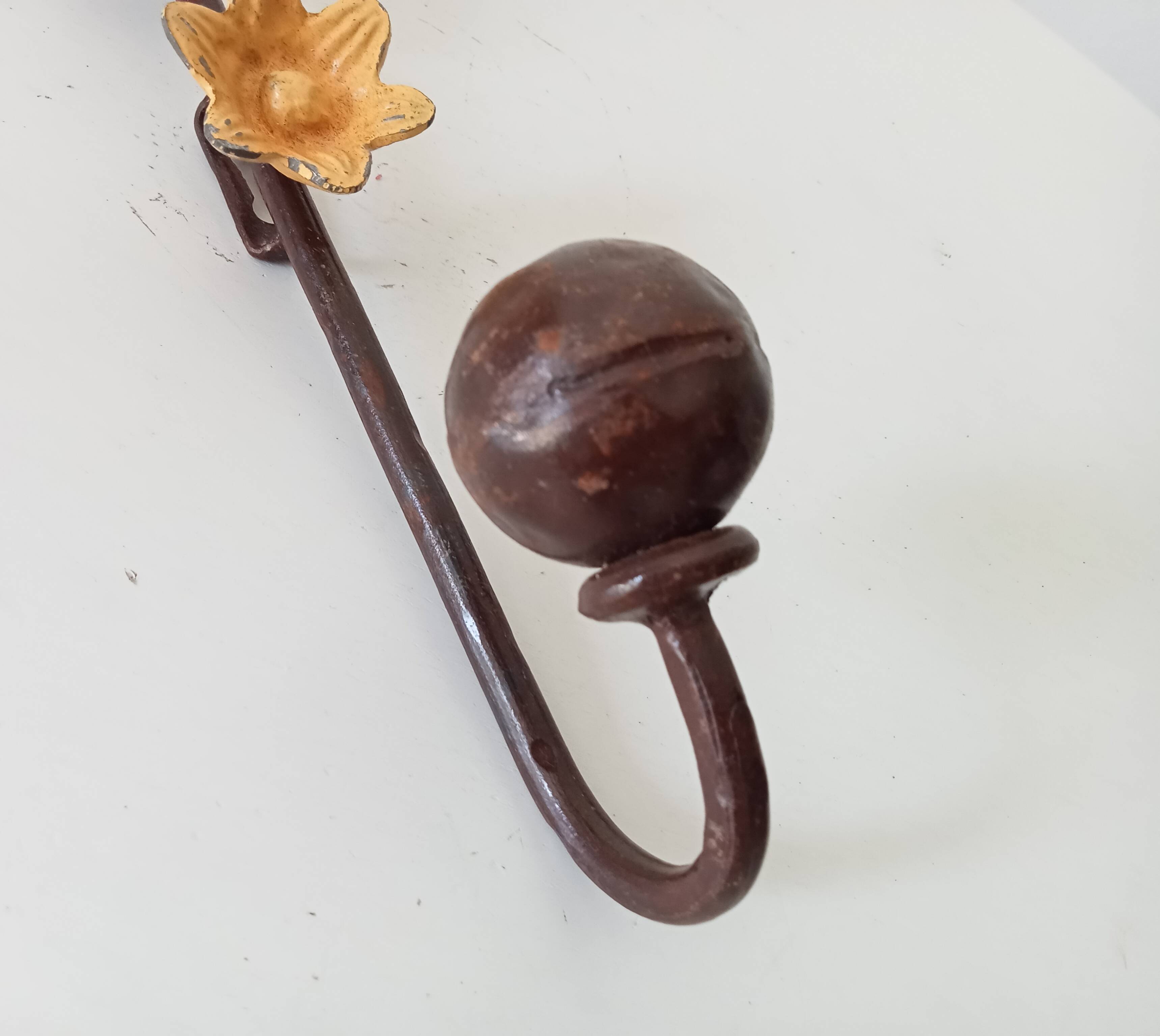 Vintage folk art wall coat rack
