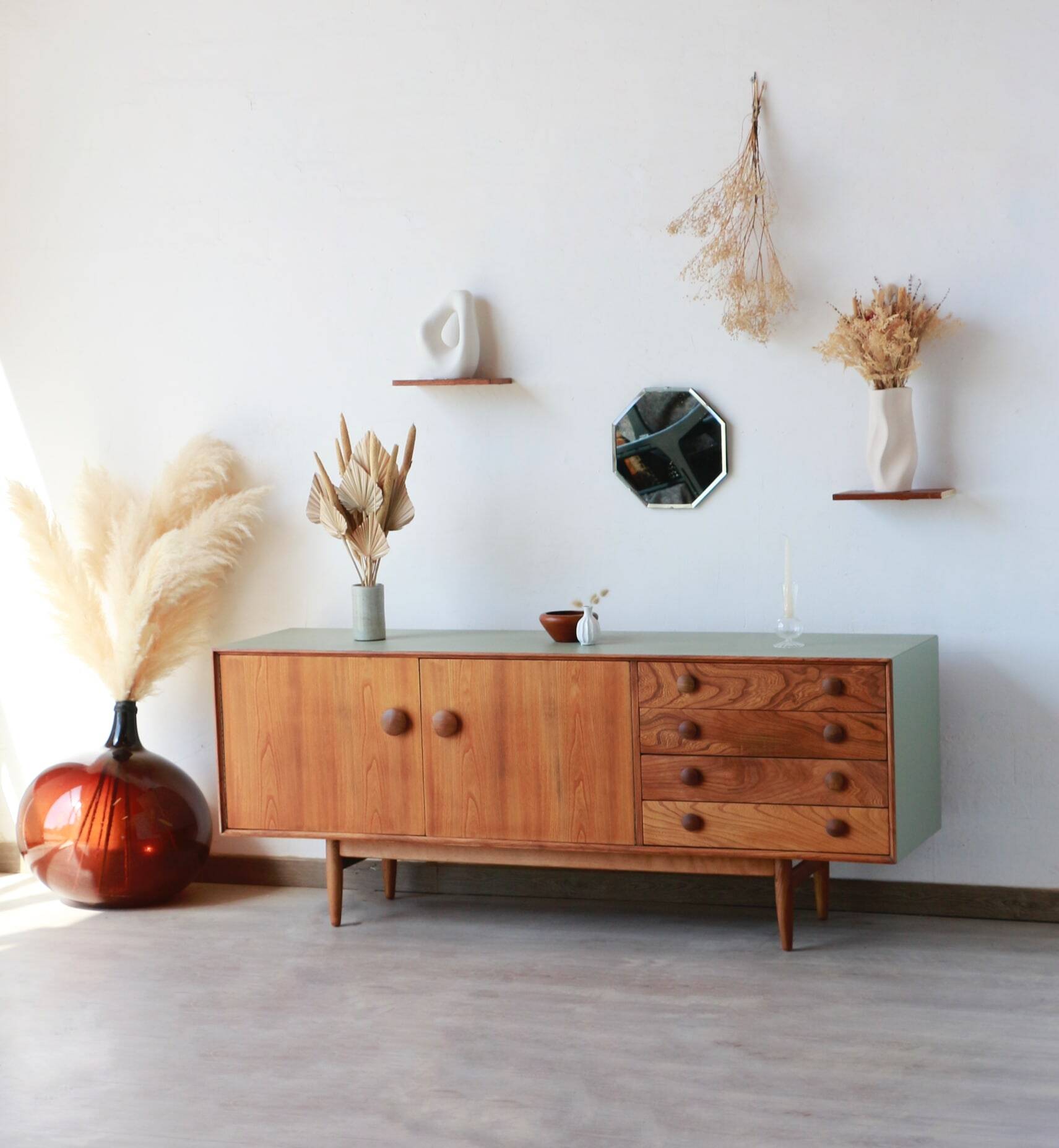 English Sideboard - Solid Elm - 1960