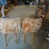 Paire de fauteuils moumoute