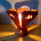 Scandinavian wooden flower lamp 1970