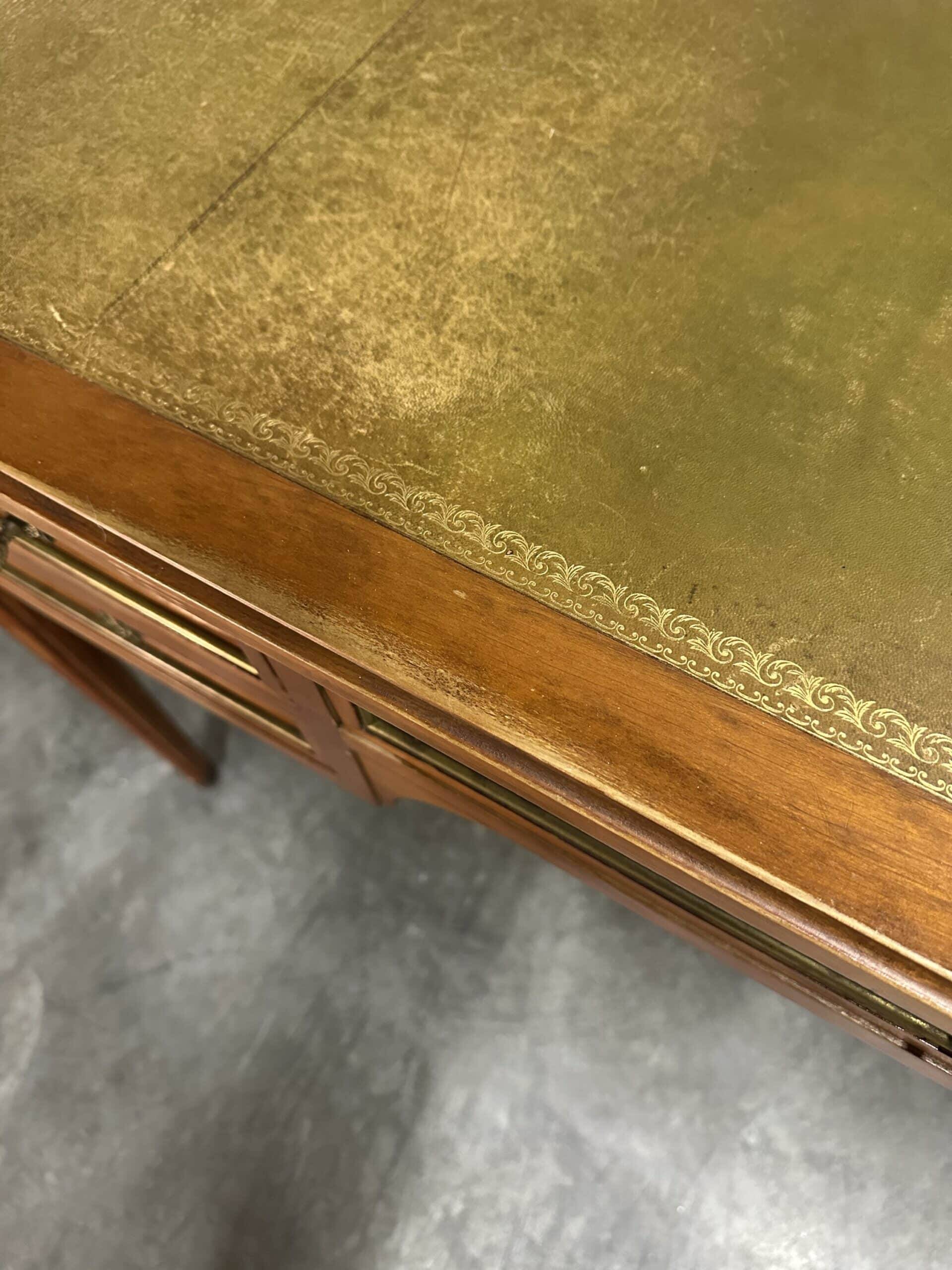 Louis XVI style flat desk in cherry wood from around 1960.