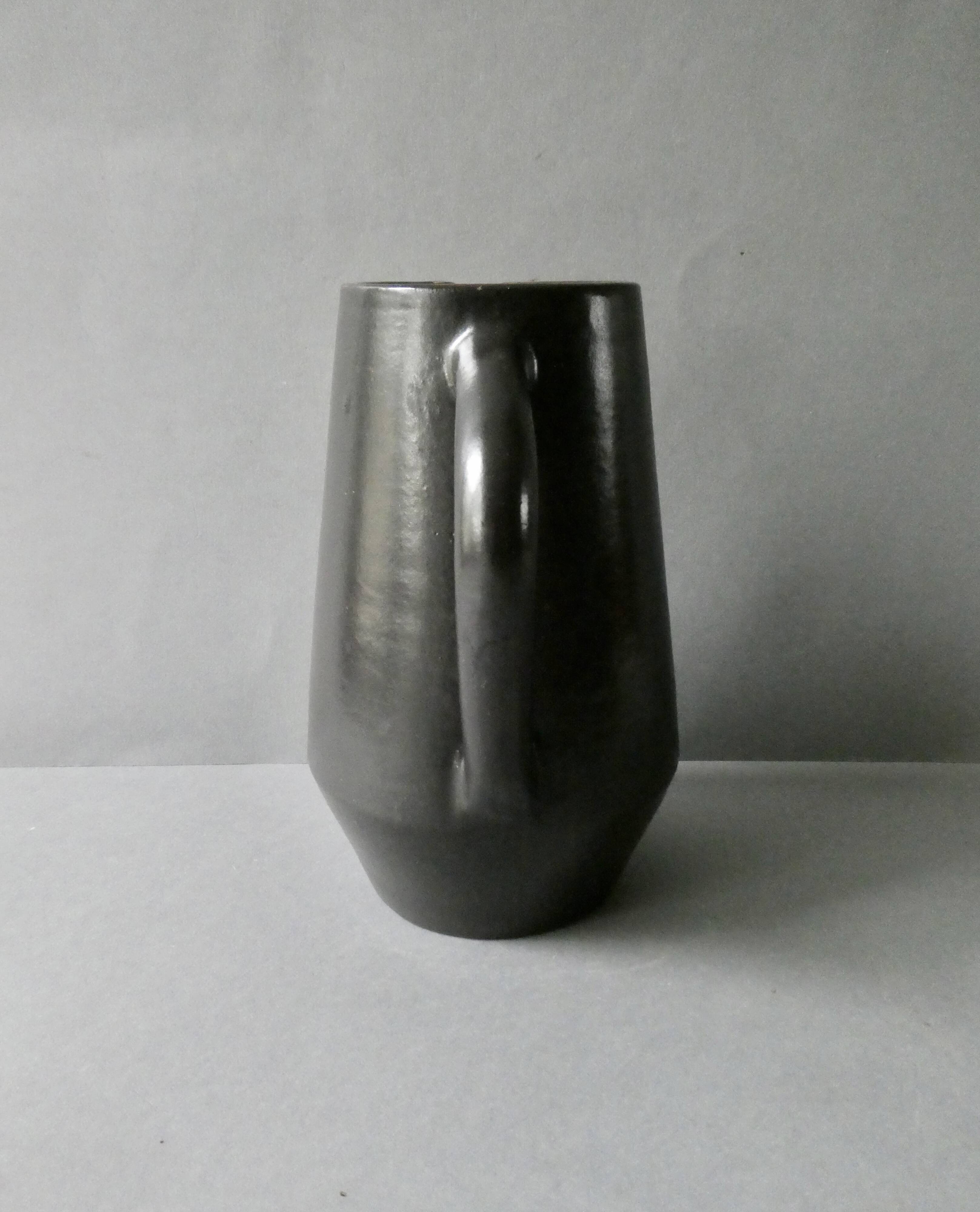 Glazed stoneware pitcher, signed Denise and Michel Pointu