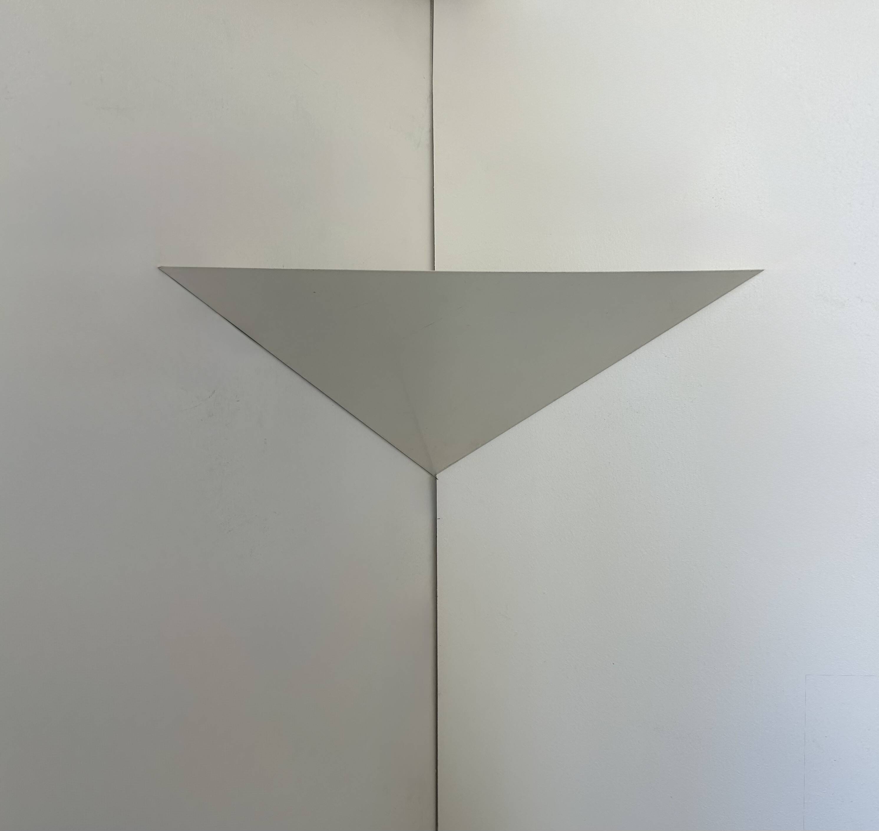 White lacquered metal corner wall light, France, 1970