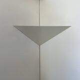 White lacquered metal corner wall light, France, 1970