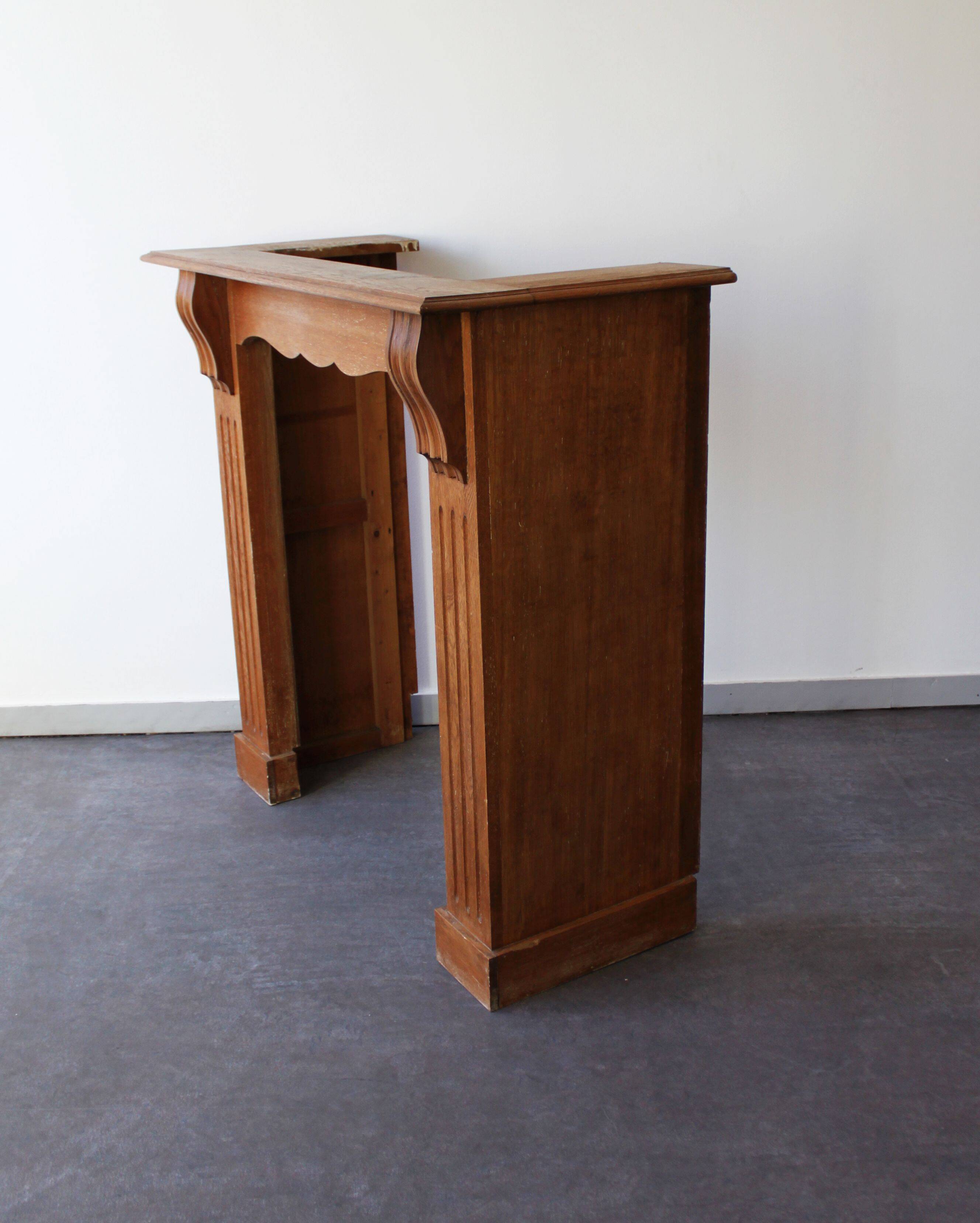 Oak fireplace mantel, Empire style.