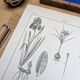 Printed in 1889, the Iridaceae (Iridaceae). Old botanical plate.