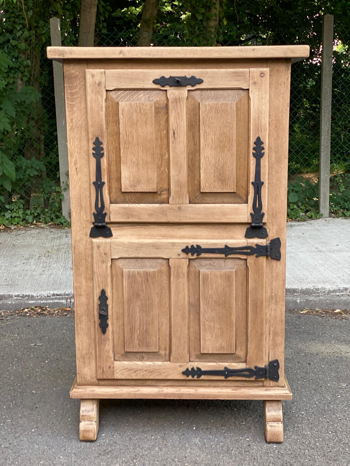 Renovated Spanish secretary in solid oak, 19th century