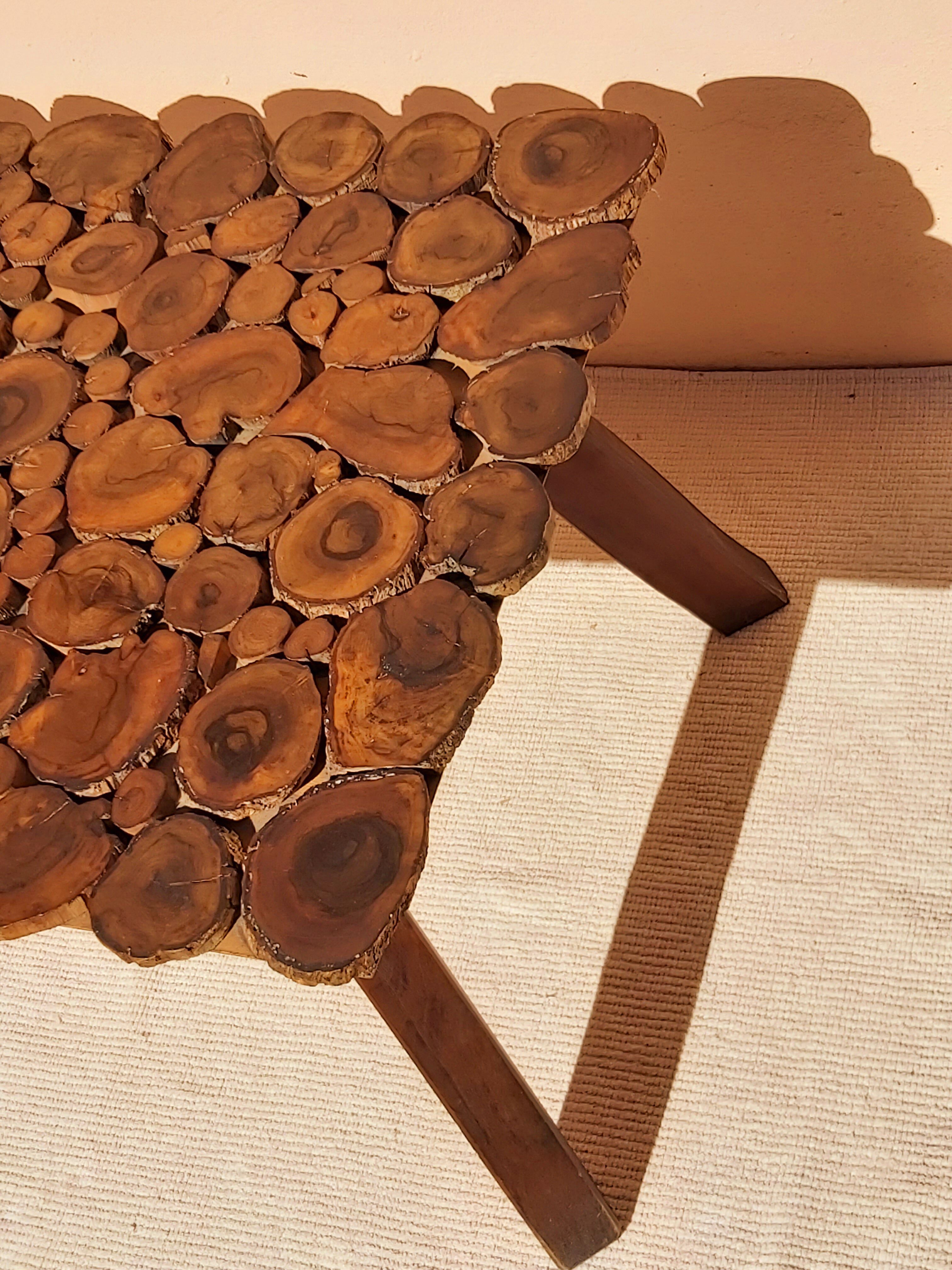 Vintage coffee table olive wood