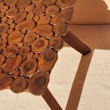 Table basse vintage bois d'olivier