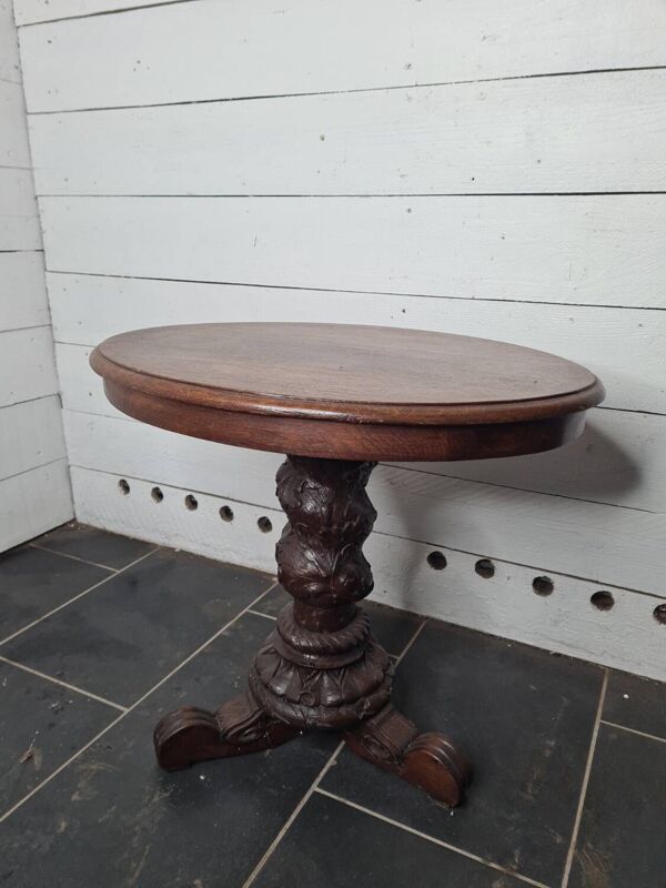 Table guéridon, table basse en chêne