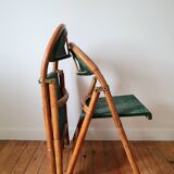 Pair of folding rattan bistro chairs