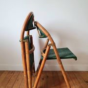 Paire de chaises de bistrot pliantes en rotin