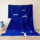 Handmade pure wool rug with blue patterns, 150/250 cm.
