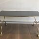 Neoclassical brass style coffee table with dolphin head decoration