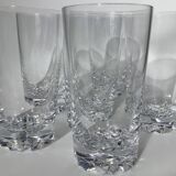 6 Crystal Long Drink Glasses with Spikes