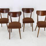 1950s Dining Beech Chairs in Boucle, Czechoslovakia