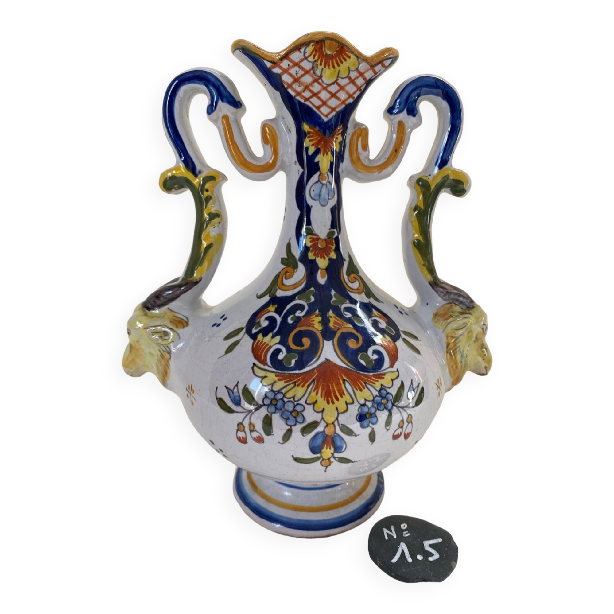 Desvres polychrome earthenware vase