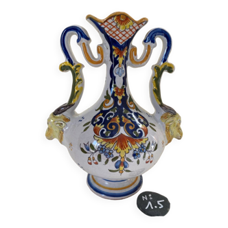 Desvres polychrome earthenware vase